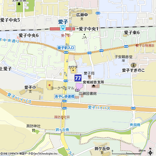 宮城町支店付近の地図